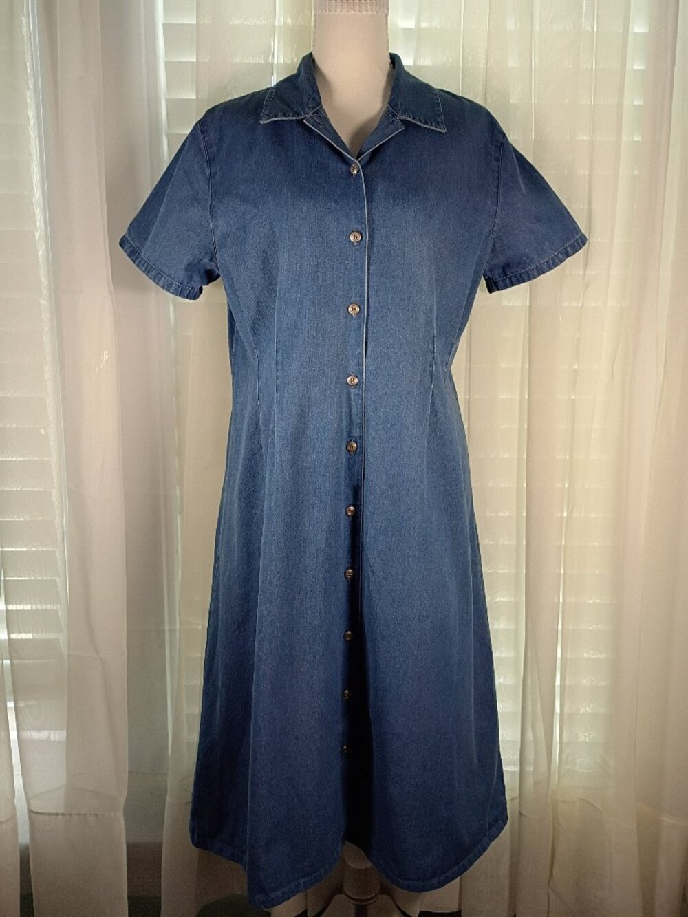 Talbots Shirt Dress 12P Y2K  Jean/Chambrey/Denim